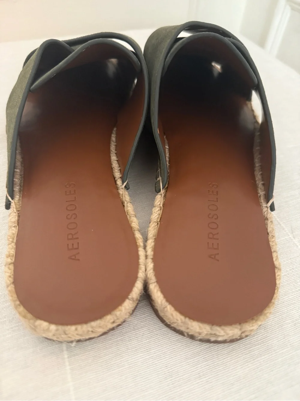Aerosols Halley Espadrille Mule Slide Sandal Olive Green 8.5 NWOB